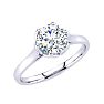 Round Engagement Rings, 1 Carat Diamond Solitaire Engagement Ring Crafted In 14 Karat White Gold Image-2