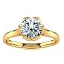 Round Engagement Rings, 1 Carat Diamond Solitaire Engagement Ring Crafted In 14 Karat Yellow Gold Image-1