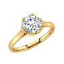 Round Engagement Rings, 1 Carat Diamond Solitaire Engagement Ring Crafted In 14 Karat Yellow Gold Image-2