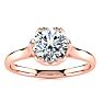Round Engagement Rings, 1 Carat Diamond Solitaire Engagement Ring Crafted In 14 Karat Rose Gold Image-1