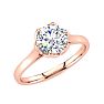 Round Engagement Rings, 1 Carat Diamond Solitaire Engagement Ring Crafted In 14 Karat Rose Gold Image-2