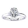 3/4 Carat Oval Shape Solitaire Engagement Ring In 14 Karat White Gold Image-1