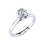 3/4 Carat Oval Shape Solitaire Engagement Ring In 14 Karat White Gold Image-2