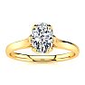 3/4 Carat Oval Shape Solitaire Engagement Ring In 14 Karat Yellow Gold Image-1