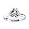 1 Carat Oval Shape Solitaire Engagement Ring In 14 Karat White Gold Image-1