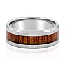 8MM Ethically Sourced Koa Wood and Tungsten Carbide Ring
 Image-1