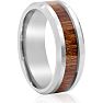 8MM Ethically Sourced Koa Wood and Tungsten Carbide Ring
 Image-2