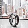 8MM Ethically Sourced Koa Wood and Tungsten Carbide Ring
 Image-4