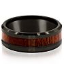 8MM Ethically Sourced Koa Wood and Black Tungsten Carbide Ring Image-1
