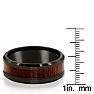 8MM Ethically Sourced Koa Wood and Black Tungsten Carbide Ring Image-3