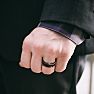 8MM Ethically Sourced Koa Wood and Black Tungsten Carbide Ring Image-4