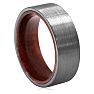 8MM Brushed Tungsten and Ethically Sourced Koa Wood Flat Top Ring Image-2