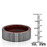 8MM Brushed Tungsten and Ethically Sourced Koa Wood Flat Top Ring Image-3