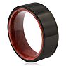 8MM Black Tungsten and Ethically Sourced Koa Wood Flat Top Ring Image-2