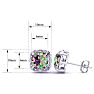 2ct Cushion Cut Mystic Topaz and Diamond Earrings in 10k White Gold Image-3