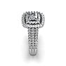 1 Carat Double Halo Massive Looking Princess Diamond Engagement Ring In 14K White Gold Image-3