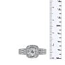 1 Carat Double Halo Massive Looking Princess Diamond Engagement Ring In 14K White Gold Image-6