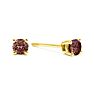 Estate Jewelry 1/3 Carat Chocolate Bar Brown Champagne Diamond Stud Earrings in 14 Karat Yellow Gold Image-1