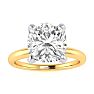 3 Carat Cushion Diamond Engagement Ring In 14K Yellow Gold Image-1