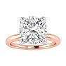 3 Carat Cushion Cut Diamond Engagement Ring In 14K Rose Gold Image-1