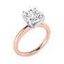 3 Carat Cushion Cut Diamond Engagement Ring In 14K Rose Gold Image-2