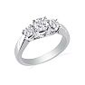 3/4ct Trellis Motif Three Diamond Ring in 14k White Gold Image-2