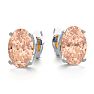 3/4 Carat Oval Shape Morganite Earrings Studs In Sterling Silver Image-2