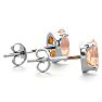 3/4 Carat Oval Shape Morganite Earrings Studs In Sterling Silver Image-3