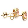 3/4 Carat Oval Shape Morganite Earrings Studs In 14K Yellow Gold Over Sterling Silver Image-3