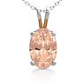 1/2 Carat Oval Shape Morganite Necklace In Sterling Silver With 18 Inch Chain Image-1