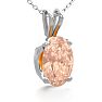 1/2 Carat Oval Shape Morganite Necklace In Sterling Silver With 18 Inch Chain Image-2