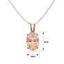 1/2 Carat Oval Shape Morganite Necklace In Sterling Silver With 18 Inch Chain Image-4