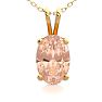 1/2 Carat Oval Shape Morganite Necklace In 14K Yellow Gold Over Sterling Silver With 18 Inch Chain Image-1