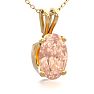 1/2 Carat Oval Shape Morganite Necklace In 14K Yellow Gold Over Sterling Silver With 18 Inch Chain Image-2