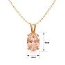 1/2 Carat Oval Shape Morganite Necklace In 14K Yellow Gold Over Sterling Silver With 18 Inch Chain Image-4