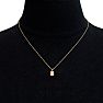 1/2 Carat Oval Shape Morganite Necklace In 14K Yellow Gold Over Sterling Silver With 18 Inch Chain Image-5