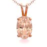 1/2 Carat Oval Shape Morganite Necklace In 14K Rose Gold Over Sterling Silver With 18 Inch Chain Image-1