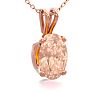 1/2 Carat Oval Shape Morganite Necklace In 14K Rose Gold Over Sterling Silver With 18 Inch Chain Image-2