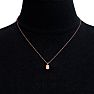 1/2 Carat Oval Shape Morganite Necklace In 14K Rose Gold Over Sterling Silver With 18 Inch Chain Image-5