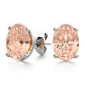 1-1/4 Carat Oval Shape Morganite Earrings Studs In Sterling Silver Image-1