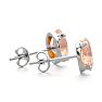 1-1/4 Carat Oval Shape Morganite Earrings Studs In Sterling Silver Image-3