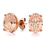 1-1/4 Carat Oval Shape Morganite Earrings Studs In 14K Rose Gold Over Sterling Silver Image-1