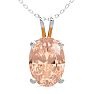 2/3 Carat Oval Shape Morganite Necklace In Sterling Silver With 18 Inch Chain Image-1