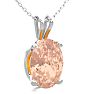 2/3 Carat Oval Shape Morganite Necklace In Sterling Silver With 18 Inch Chain Image-2