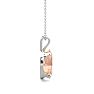 2/3 Carat Oval Shape Morganite Necklace In Sterling Silver With 18 Inch Chain Image-3