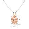 2/3 Carat Oval Shape Morganite Necklace In Sterling Silver With 18 Inch Chain Image-4