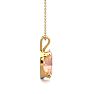 2/3 Carat Oval Shape Morganite Necklace In 14K Yellow Gold Over Sterling Silver With 18 Inch Chain Image-3