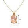 2/3 Carat Oval Shape Morganite Necklace In 14K Yellow Gold Over Sterling Silver With 18 Inch Chain Image-4