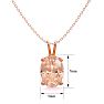2/3 Carat Oval Shape Morganite Necklace In 14K Rose Gold Over Sterling Silver With 18 Inch Chain Image-4