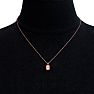 2/3 Carat Oval Shape Morganite Necklace In 14K Rose Gold Over Sterling Silver With 18 Inch Chain Image-5